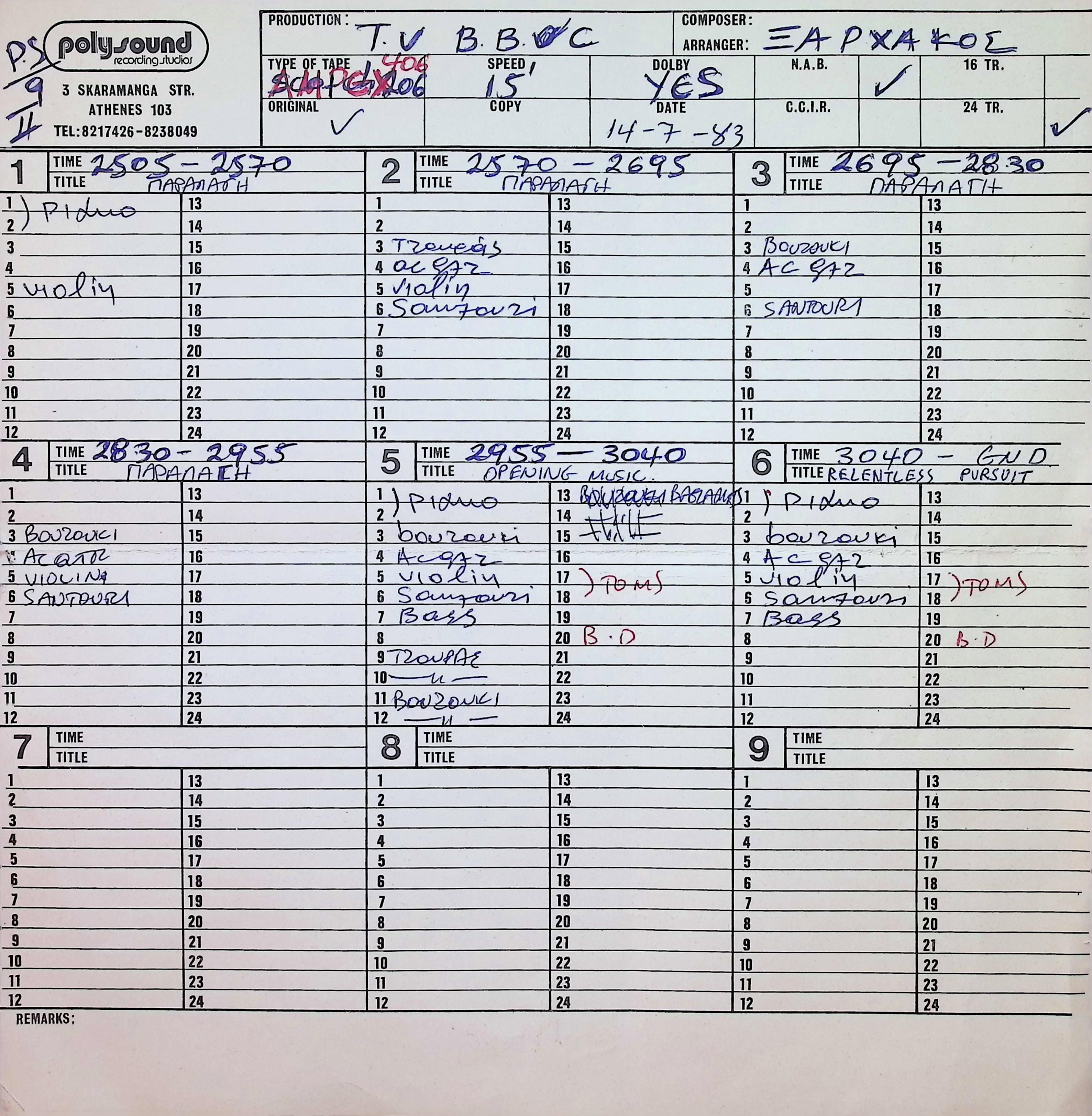 STAVROS XARCHAKOS’ COLLABORATION WITH THE BBC