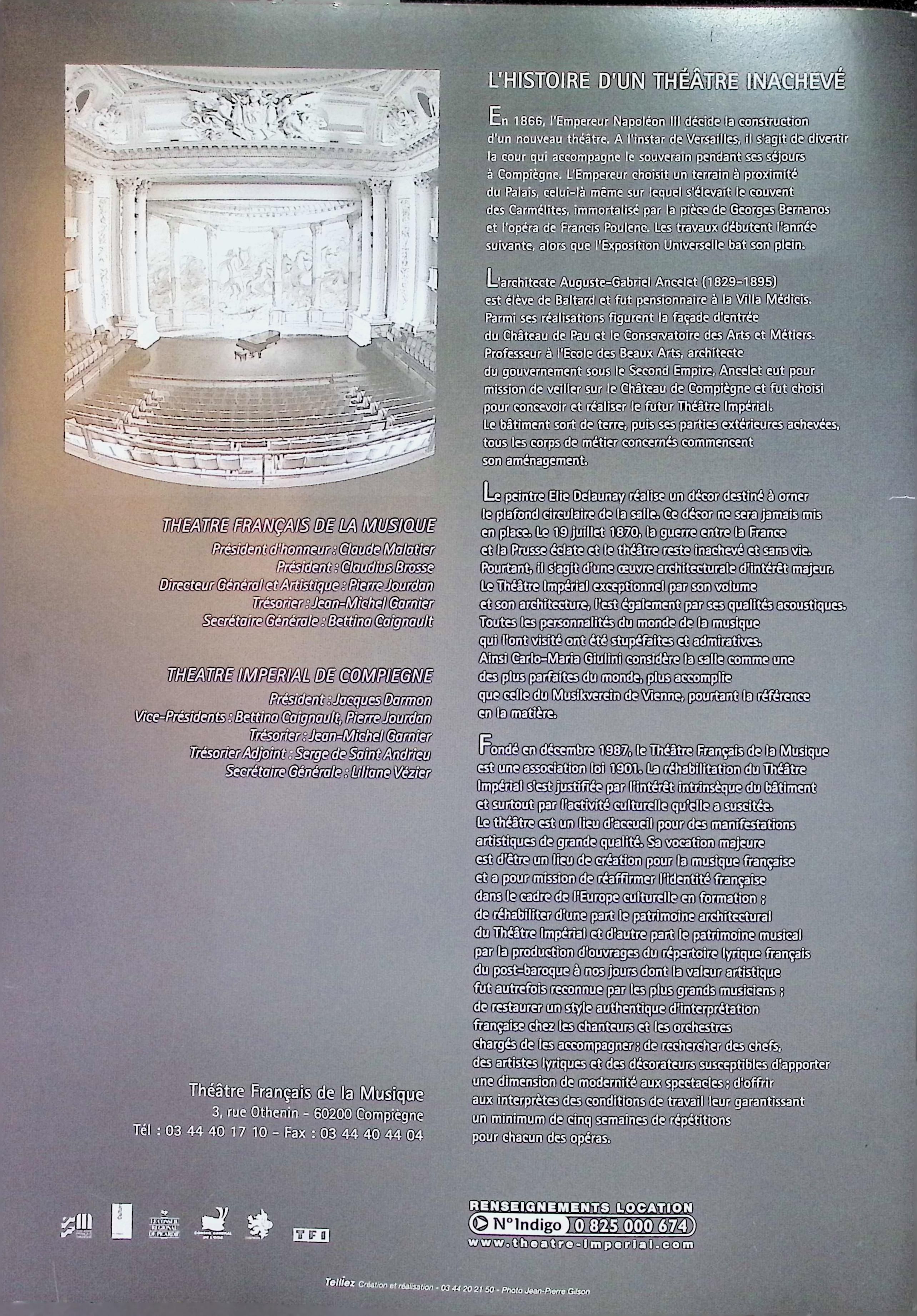 "LE VISITEUR", PROGRAM AND BIOGRAPHY OF S. XARCHAKOS