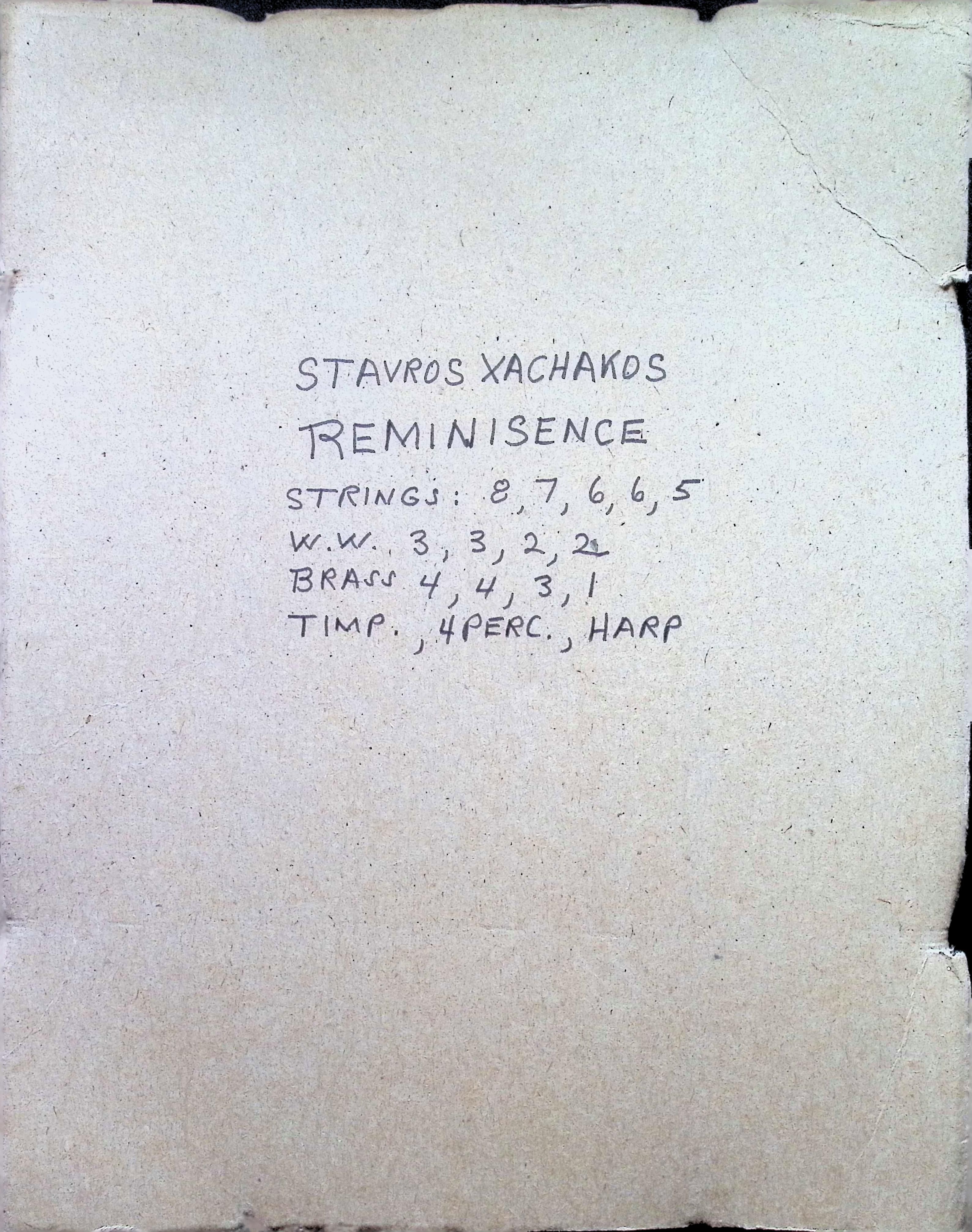 REMINISCENCE, SCORES